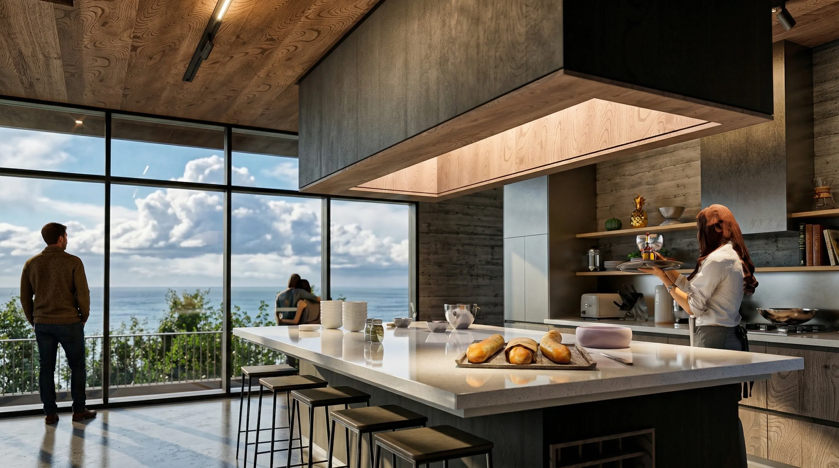 Render Cocina de Casa Sanchez — PatagoniaBIM